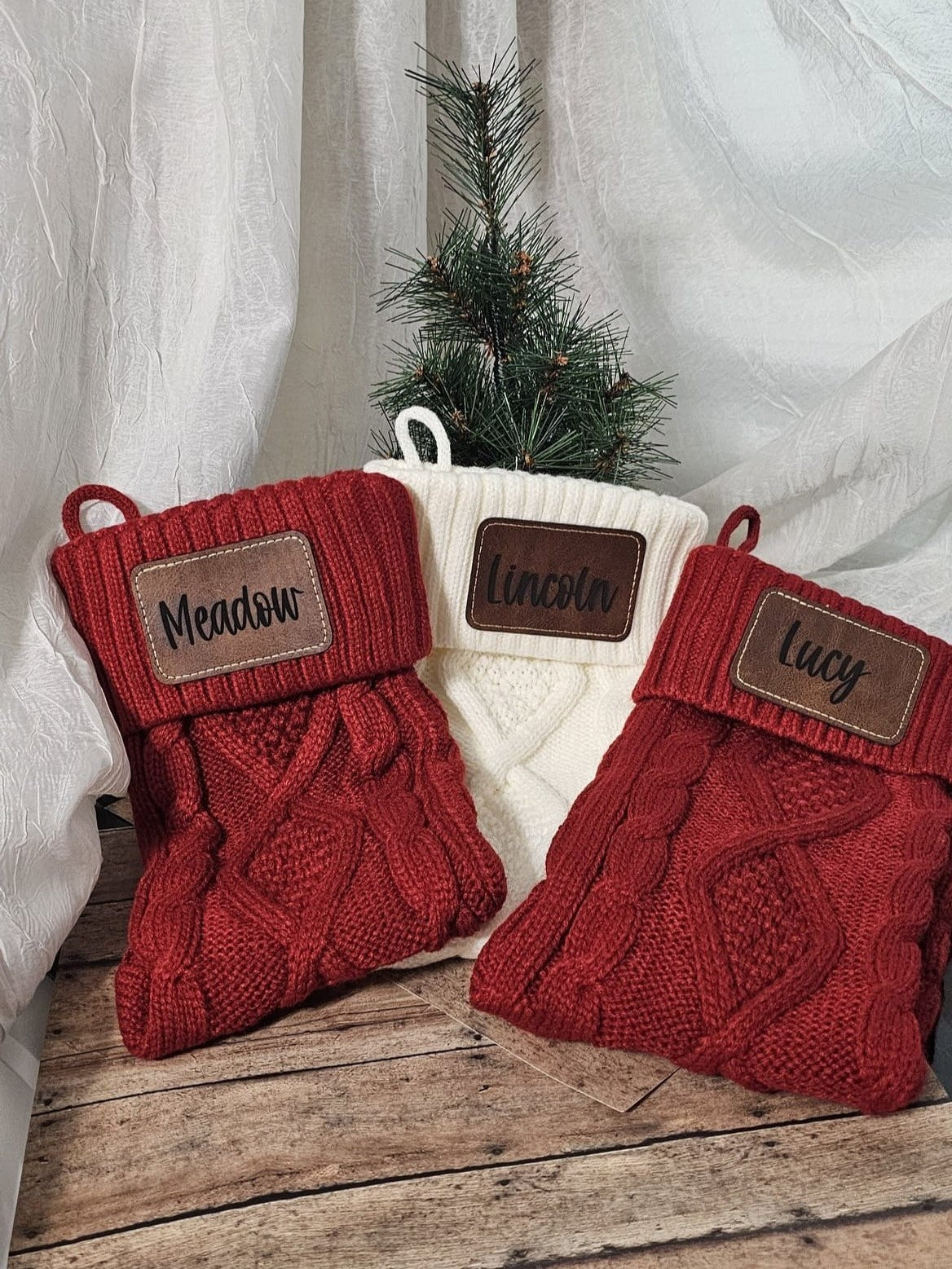 Custom Knit Stockings (red)