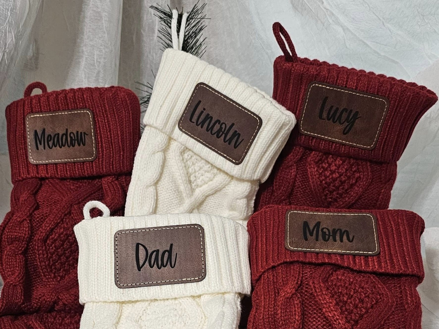 Custom Knit Stockings (red)